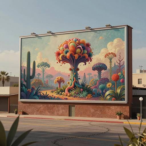 Surreal Southwestern Landscape Mural