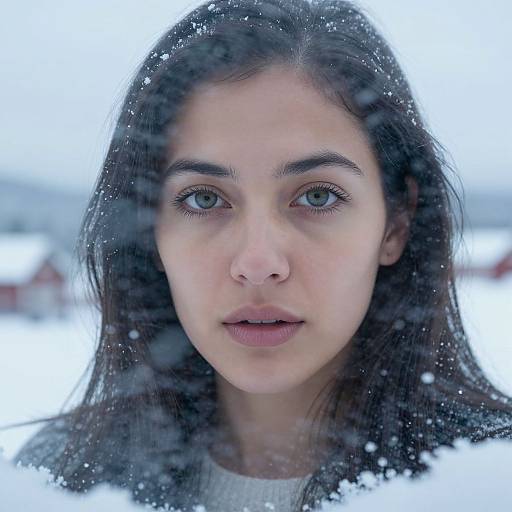 Ethereal Hispanic Woman in Winter