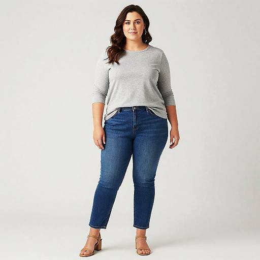 Plus Size Woman in Casual Outfit