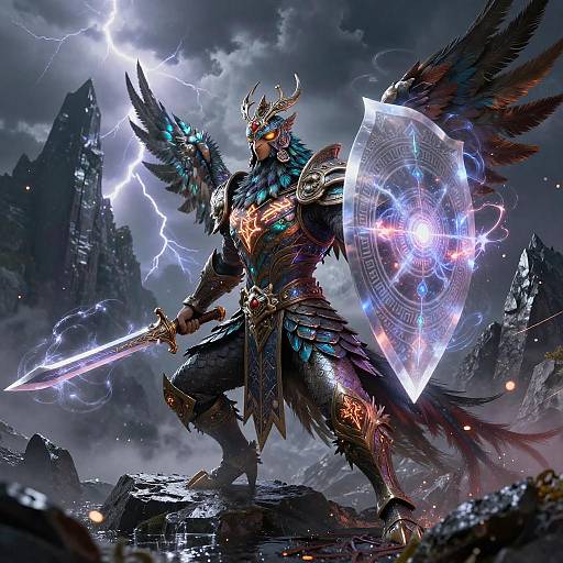 Iridescent Avian Battle-Mage in Tempest