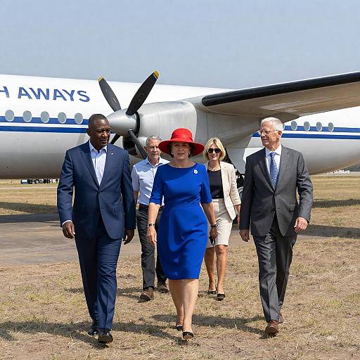 People Approaching South African Airways Aircraft