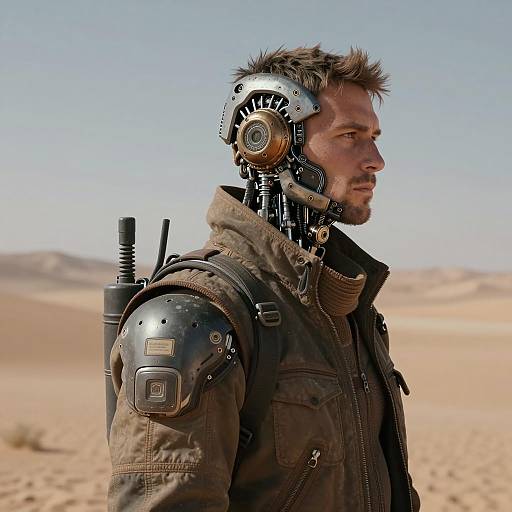 Cybernetic Technician in Desert Profile