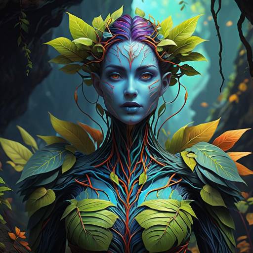 Vibrant Plant Creature in Hidden Cave