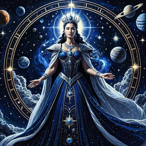 Celestial Empress with Cosmic Planets