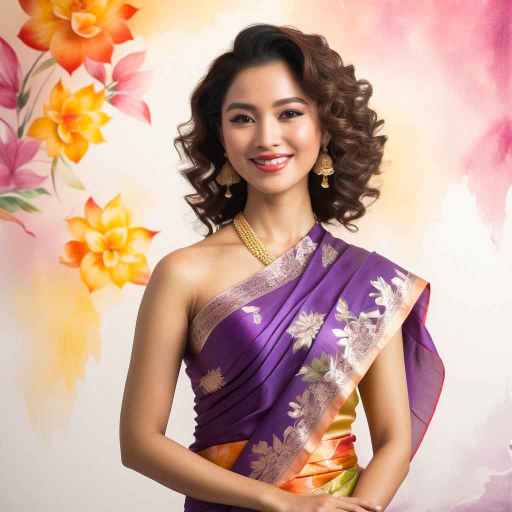 Graceful Thai Woman in Traditional Attire