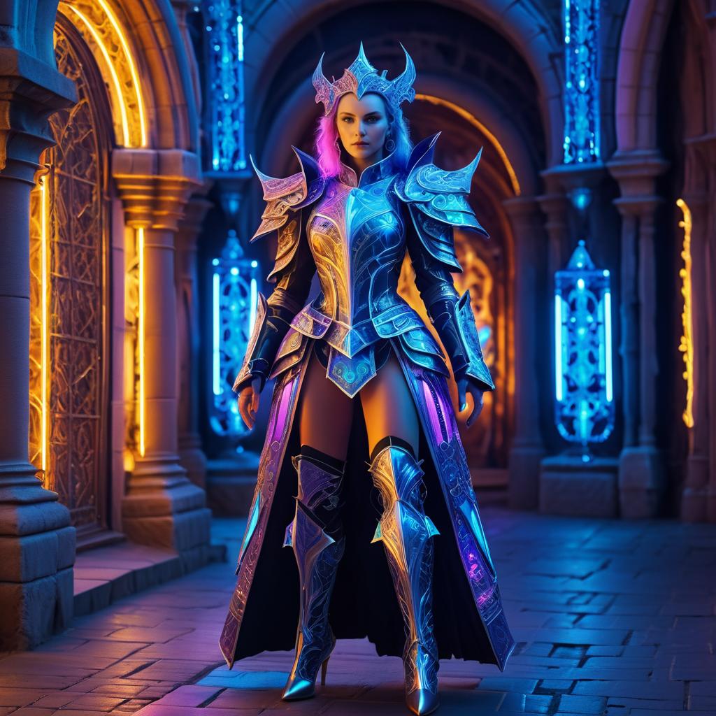 Futuristic Sorceress at Castle Streets