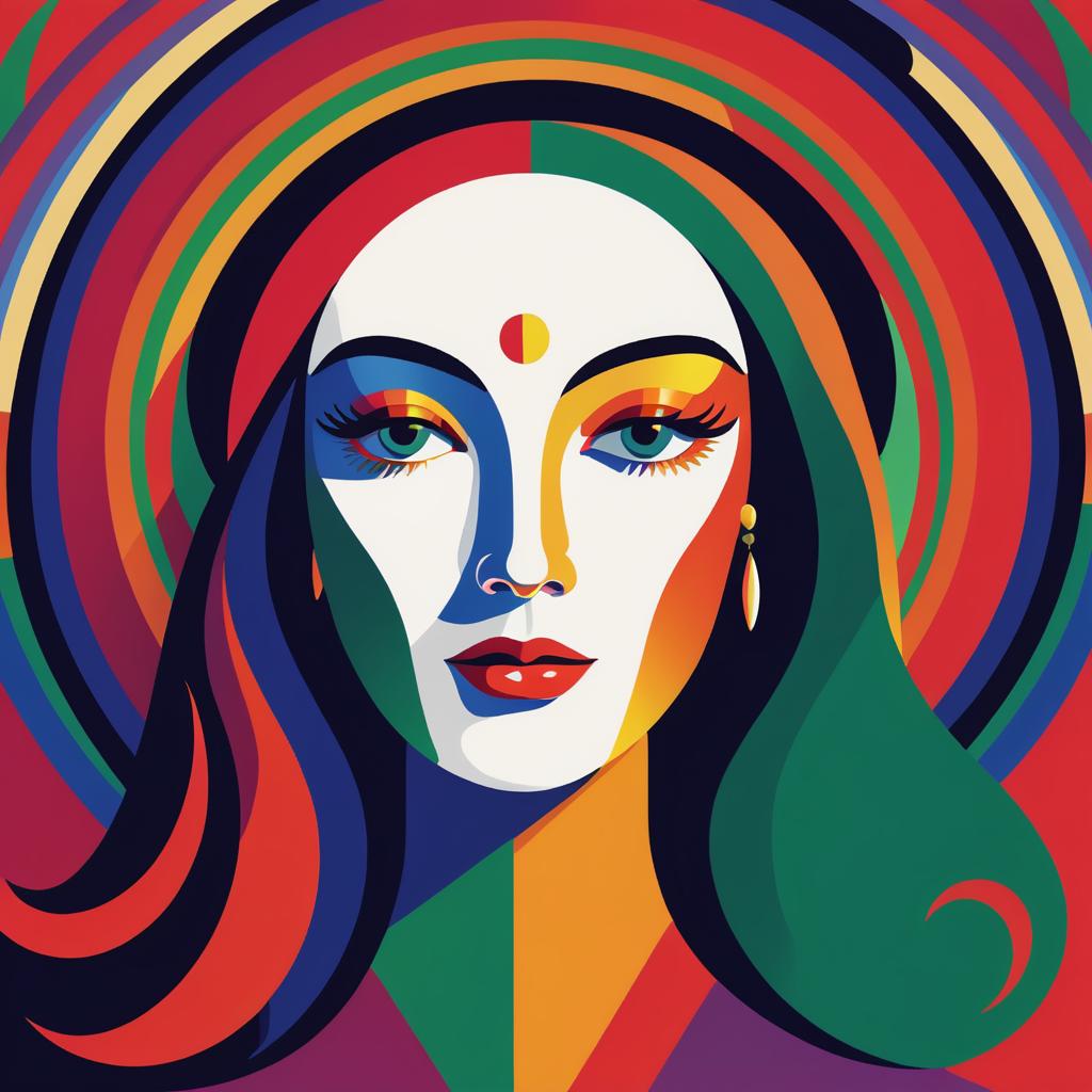 Abstract Woman's Face Inspired by Herbin