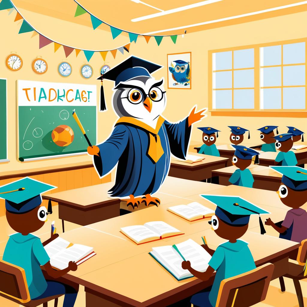 Graduation Owl Teaching in Classroom