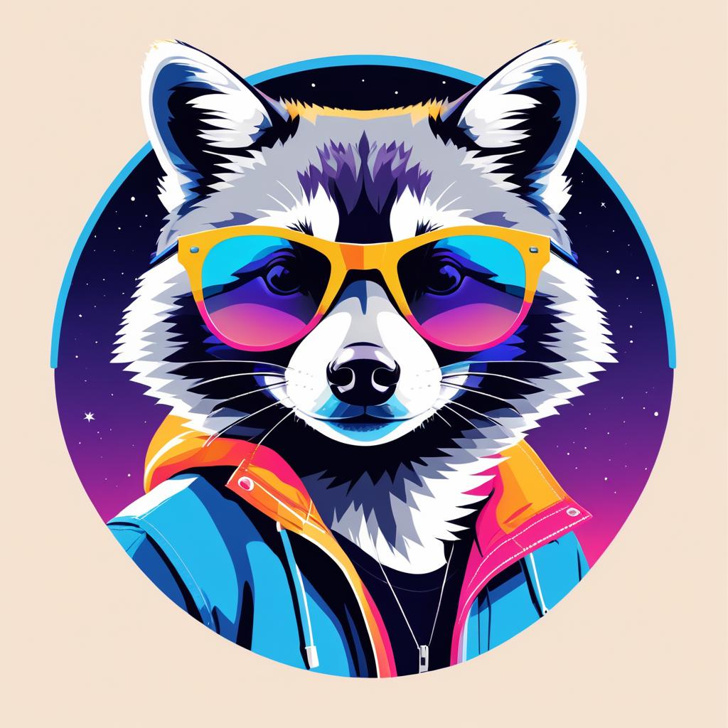 Charming Retro Raccoon T-Shirt Design