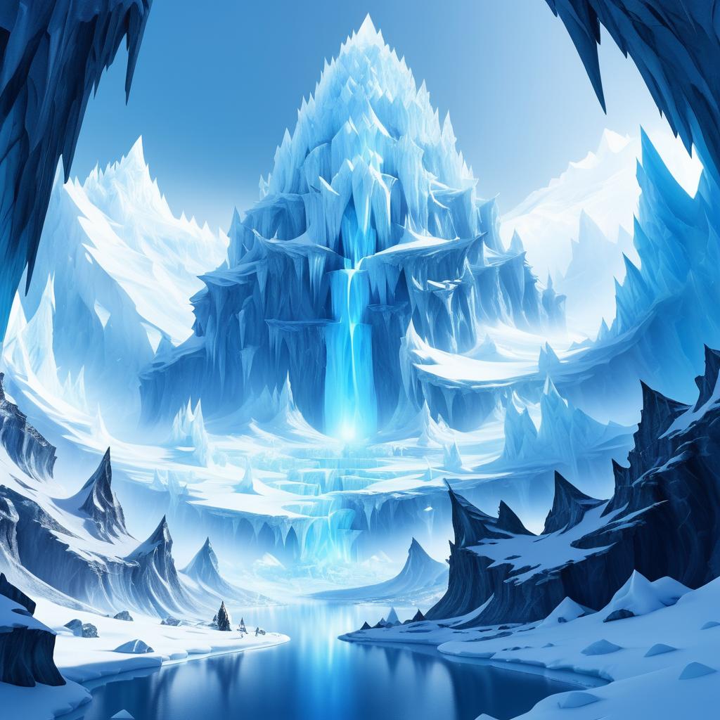 Epic Fantasy: Ice Giants on Snowy Mountain