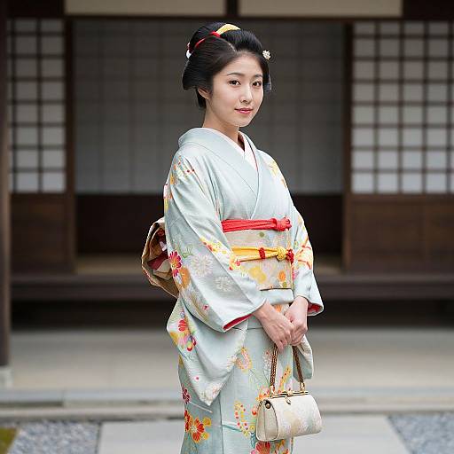 Woman in Traditional Japanese Dress