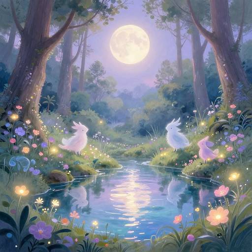 Enchanted Forest Moonlit Clearing