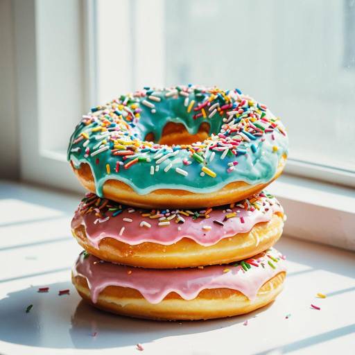 Stack of Glazed Donuts with Sprinkles