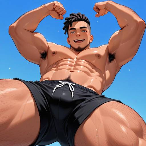 Muscular Freckled Male in Swimwear Muscular Freckled Male in Swimwear