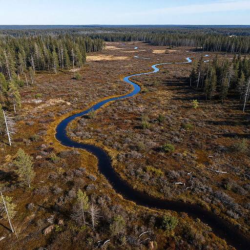 Aerial View of Muskeg Wetlands