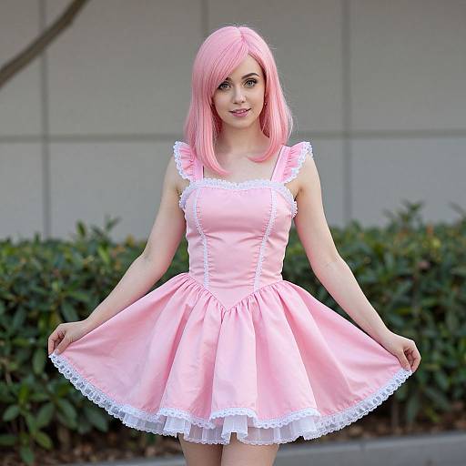 Ariel Pink Dress Cosplay Woman