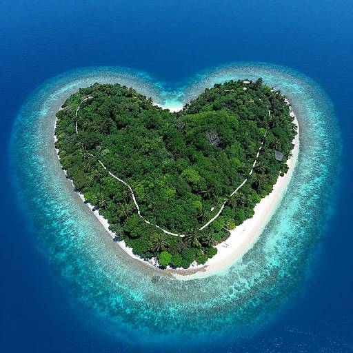 Heart-Shaped Island Aerial View