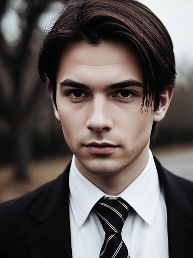 Young Man in Formal Suit and Tie