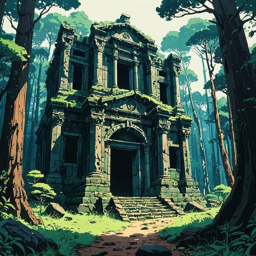 Ancient Ruins in Otherworldly Forest