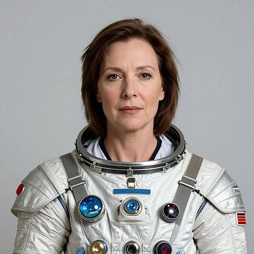 Mature Woman in Organic Metal Spacesuit