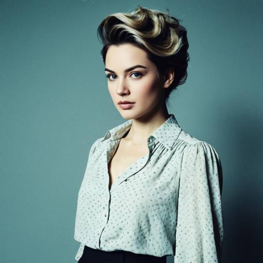 Fashion Portrait of Woman with Faded Crop Hairstyle Fashion Portrait of Woman with Faded Crop Hairstyle