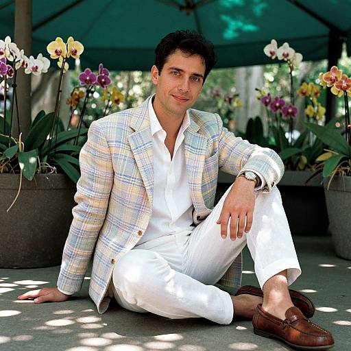 Preppy Man in Pastel Madras Jacket