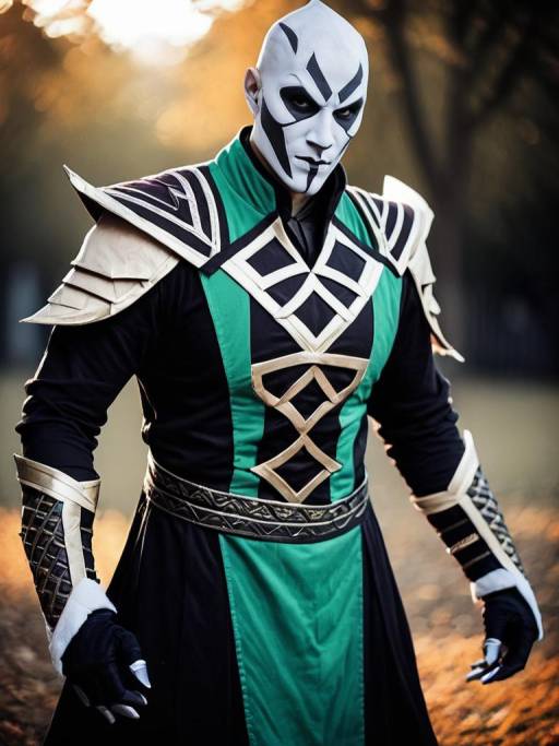 Man in Realistic Quan Chi Cosplay Costume