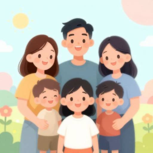 Whimsical Cartoon Family Portrait