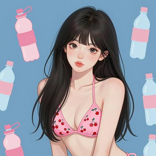 Chic Illustration of a Stylish Woman