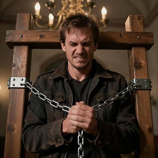 Captive Man in a Dark Atmosphere