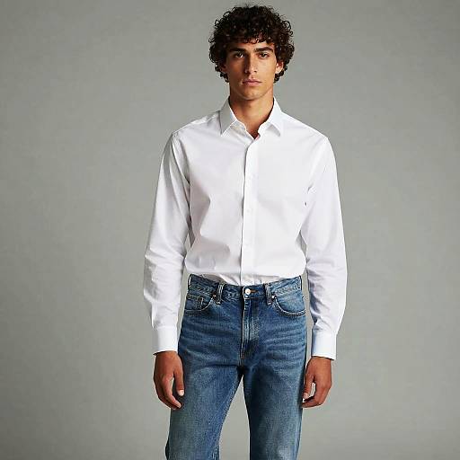 Modern Sophisticated Man in White Shirt