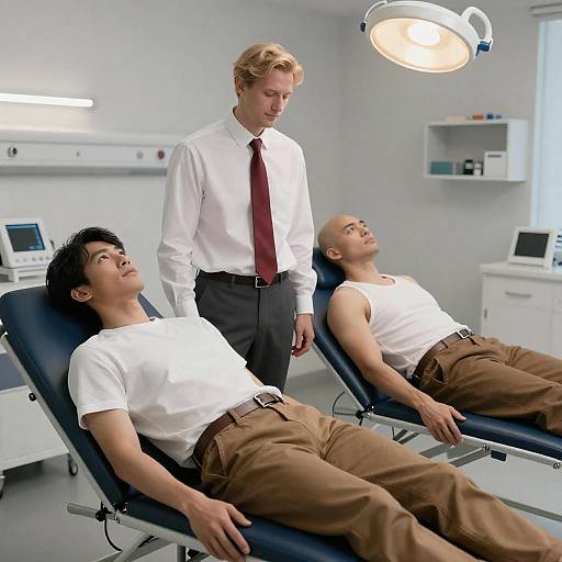Calm Medical Room with Patients and Staff