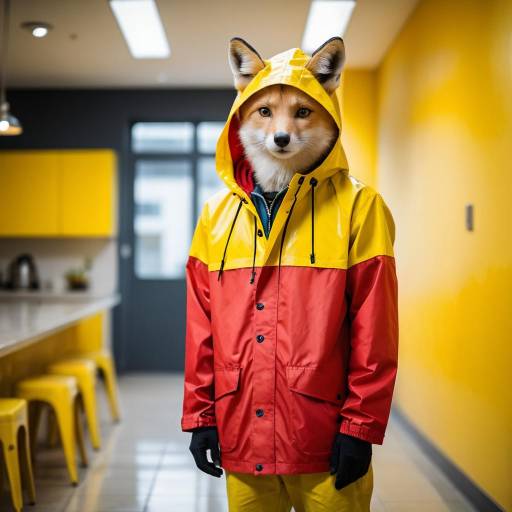 Fox in Blurry Indoor Setting