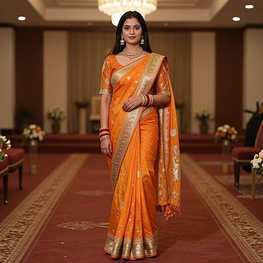 Indian Woman in Orange Sari