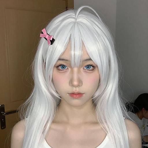 Portrait of Pale Youth with Pigtails