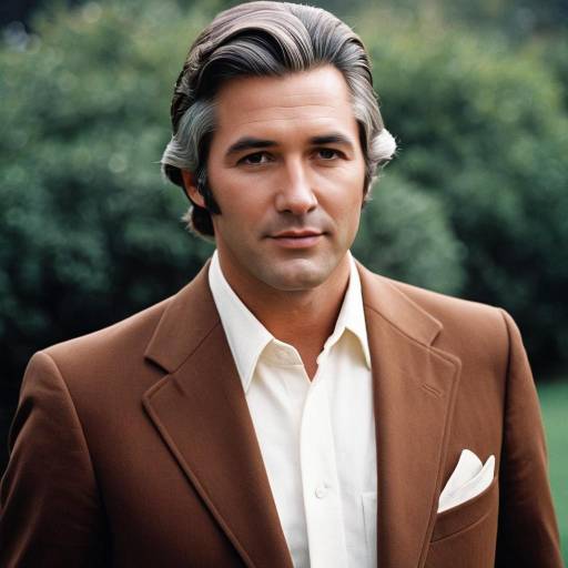 1970s Style Man in Brown Suit Jacket