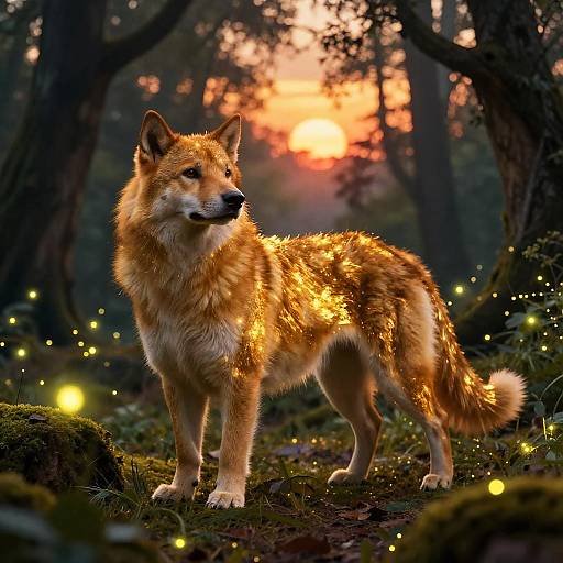 Goldingo in Mystical Sunset Forest