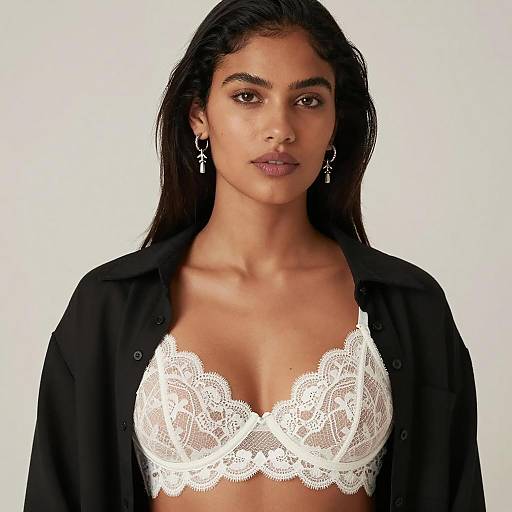 Elegant Woman in Black and Lace
