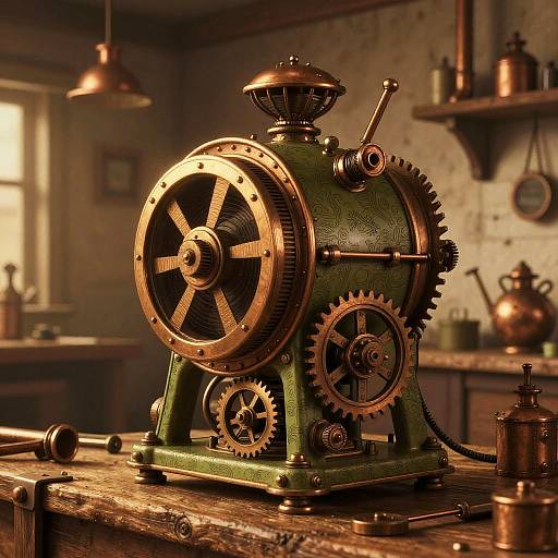 Steampunk Air Cleaner Workshop Scene