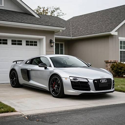Sleek Silver Audi R8 in Suburb
