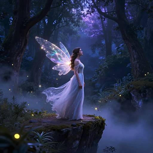 Ethereal Fantasy Character on Cliff