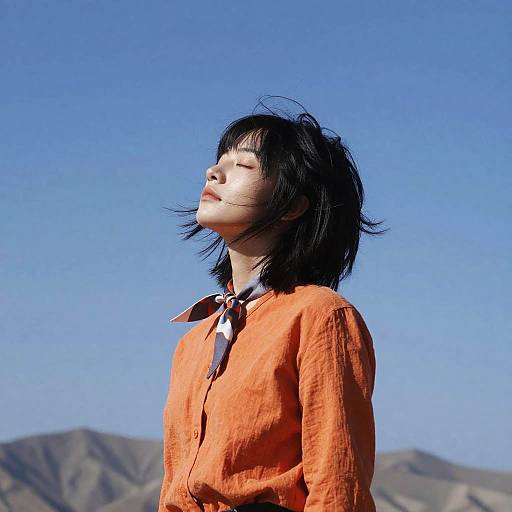 Realistic Girl in Desert Landscape