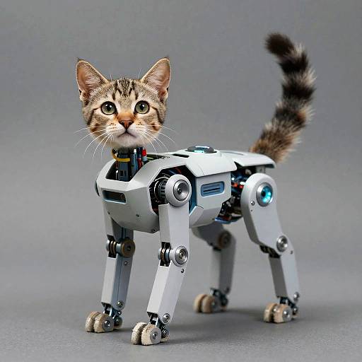 Hyper-Realistic Robot Kitten Side View