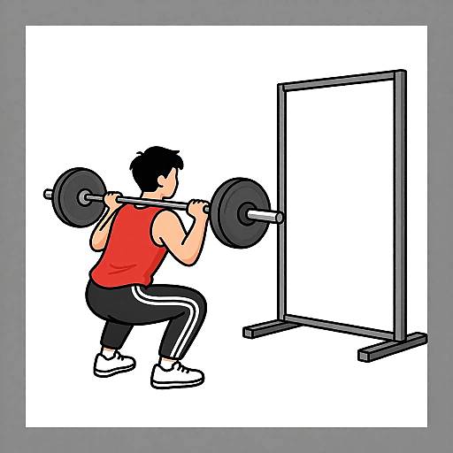 Minimalist Cartoon Squat Scene