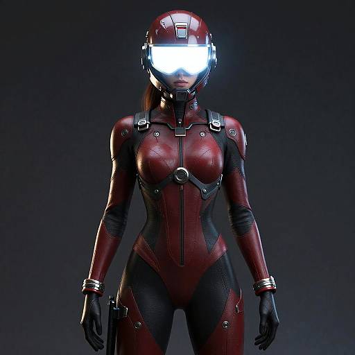 Futuristic Cyberpunk Woman in Bodysuit