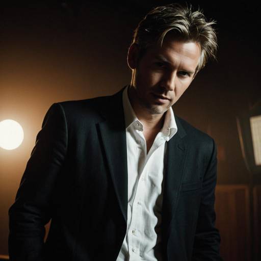 Man in Dark Blazer with Dramatic Lighting