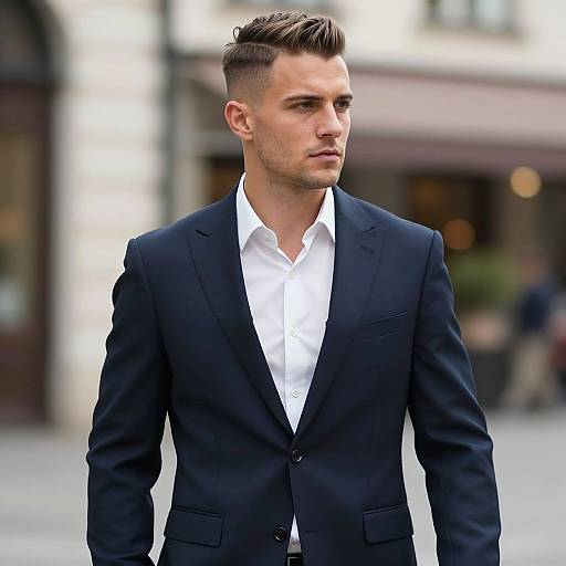 Stylish European Man with Caesar Cut
