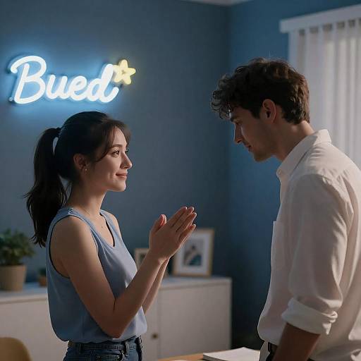 Intimate Evening in a Dimly Lit Room