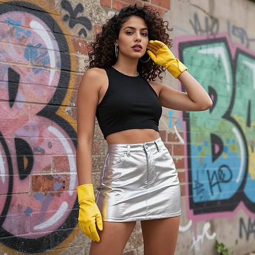 Confident Woman in Urban Street Style Outfit