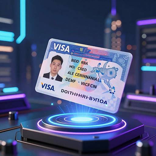 Holographic Visa Card Cyberpunk Innovation